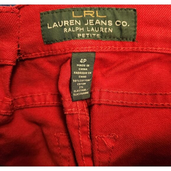 Womens‎ Lauren Jeans Co Lauren Ralph Lauren LRL Red Jeans Size 4P See Desc. EUC - Picture 13 of 16